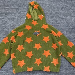 Basic Pleasure Mode Dolls Kill Starborg Moss Fleece Hoodie Small Sweatshirt Star